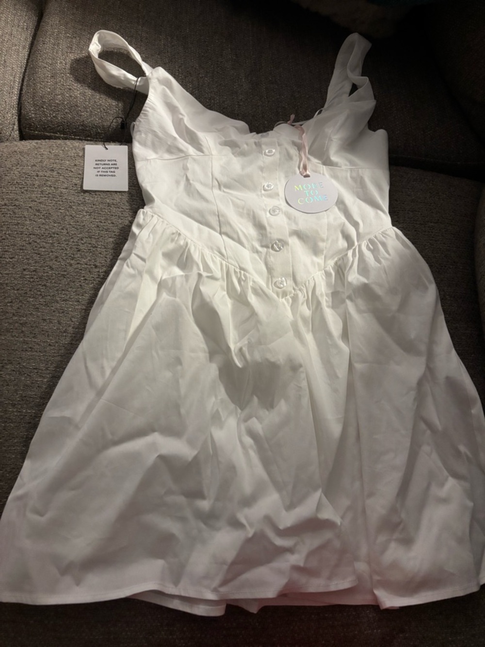 Crisp White Button-Front Summer Dress